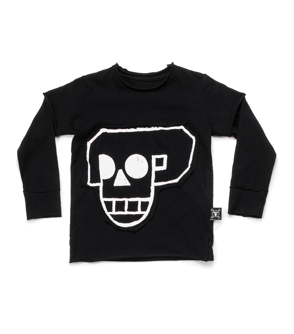 Kid | Skull Robot Patch Shirt | Black