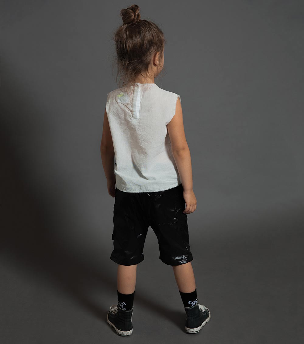 Kid | Patched Voile Shirt | Black