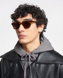 Unisex | Cadao Bio-Plastic Angular Sunglasses | Dark Amber