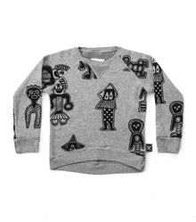 Kid | Tribal Dancers Sweatshirt | Heather Grey