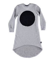 Kid | Circle Patch Fluffy Dress | Heather Grey