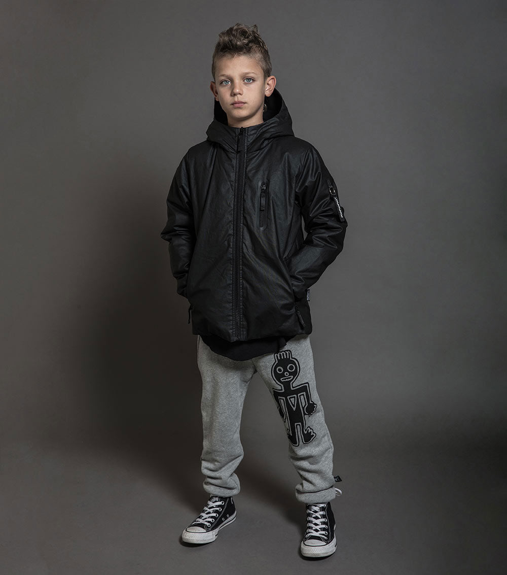Kid | Waxed Down Jacket | Black