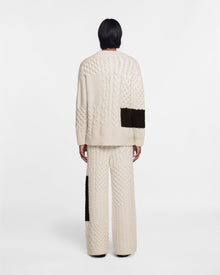 Unisex | Leandra Cable-Knit Pants | Cream Black