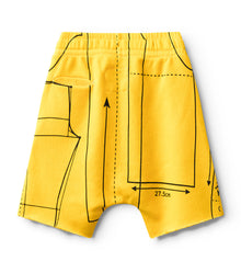 Kid | Sewing Pattern Sweatshorts | Lava Yellow