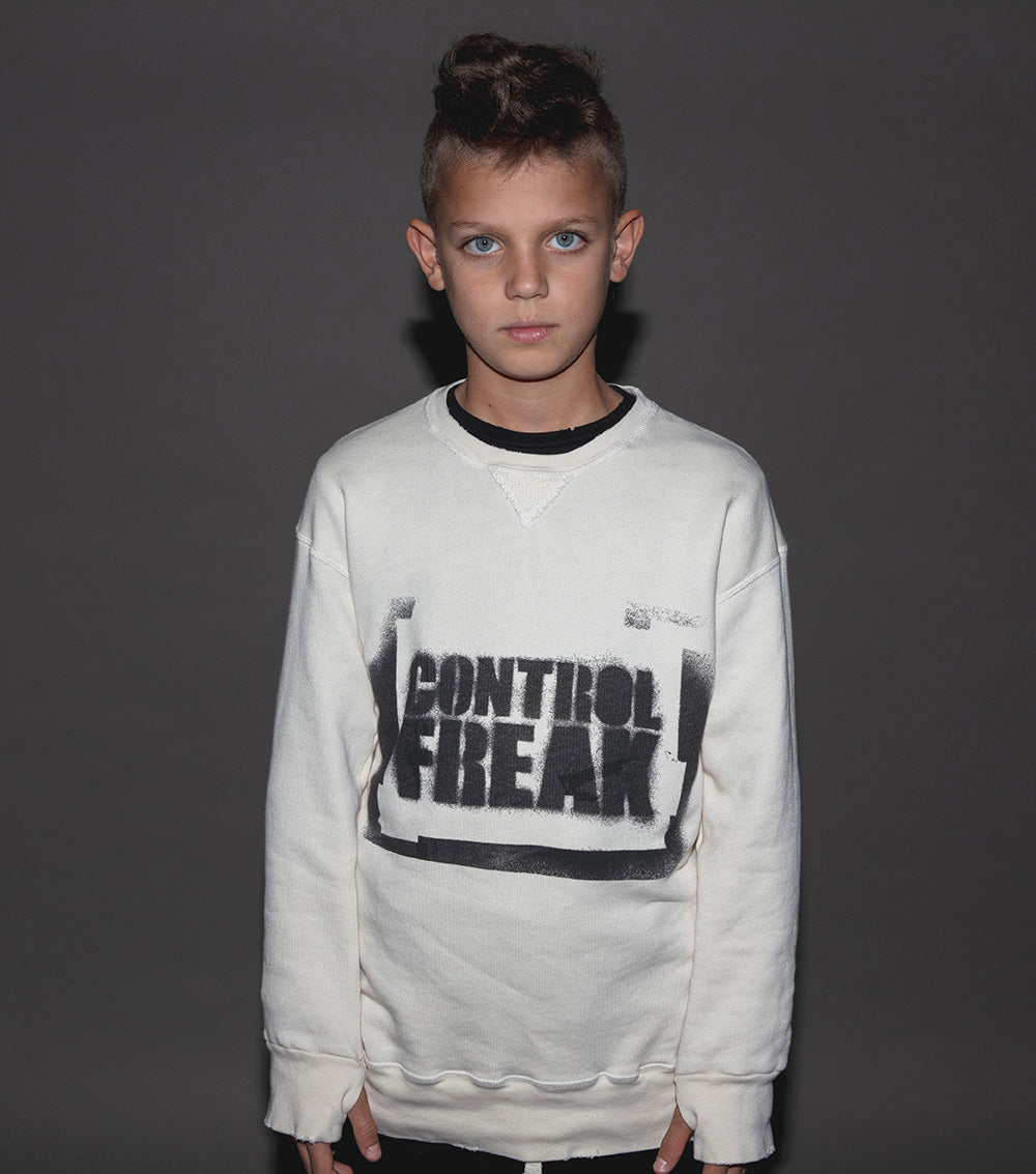 Kid | Sprayed Control Freak Sweatshirt | Black