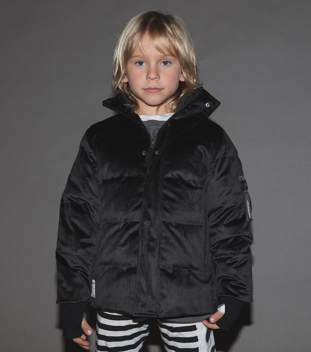 Kid | Velvety Down Jacket | Black