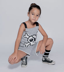 Kid | Skull Patch Tank Overall | Black