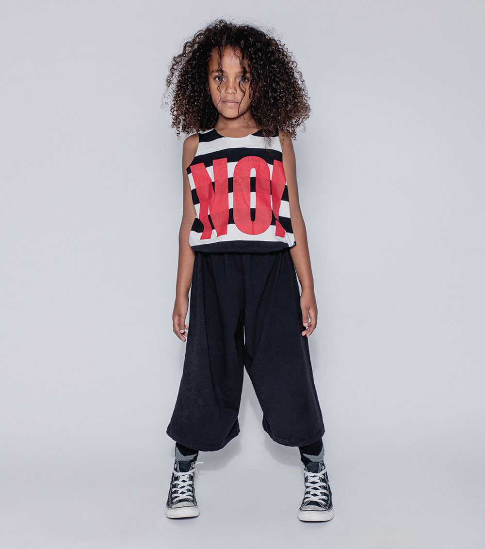 Kid | Striped No! Overall | Black