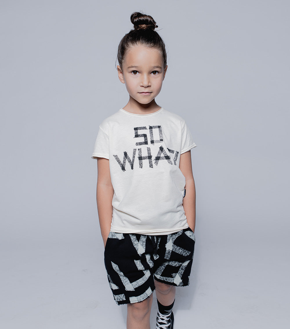 Kid | Masking Tape Rounded Shorts | Black