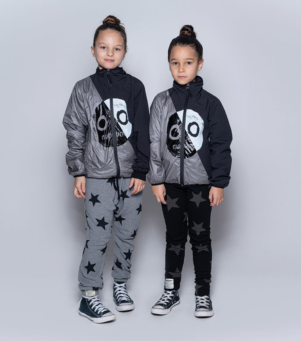 Kid | Nununu Smile Wind Breaker | Black x Dark Grey