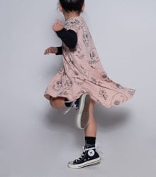 Kid | Scribbled Skulls 360 Dress | Natural