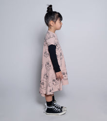 Kid | Scribbled Skulls 360 Dress | Powder Pink