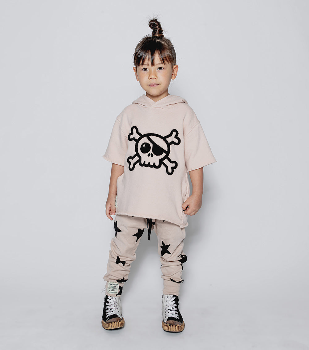 Kid | Fuzzy Skull Hooded Sweatshirt | Nude