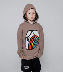 Kid | Rainbow Dude Patch Hoodie | Earth Brown