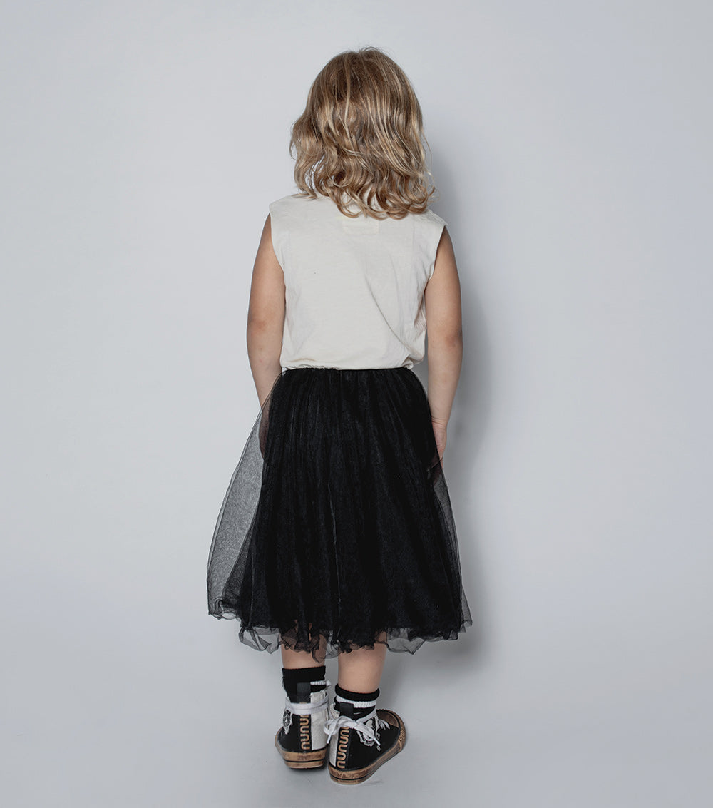 Kid | Magic Rainbow Dude Dress | Natural x Black