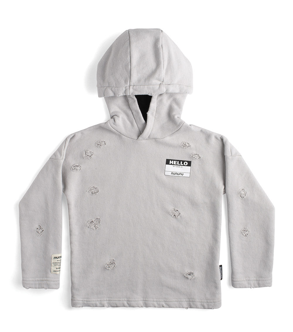 Kid | Distressed Hoodie | Ice Grey