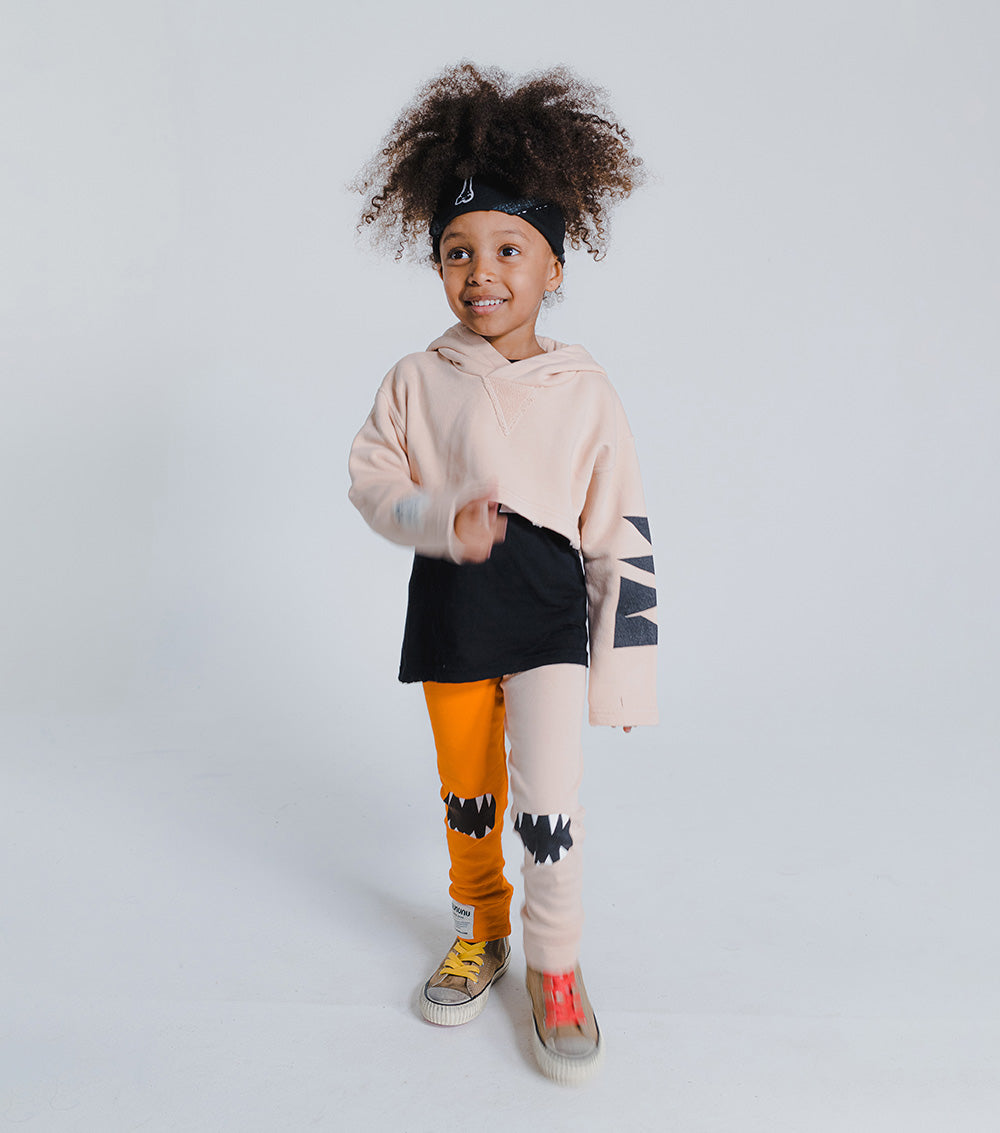 Kid | Jester Leggings | Orange x Nude