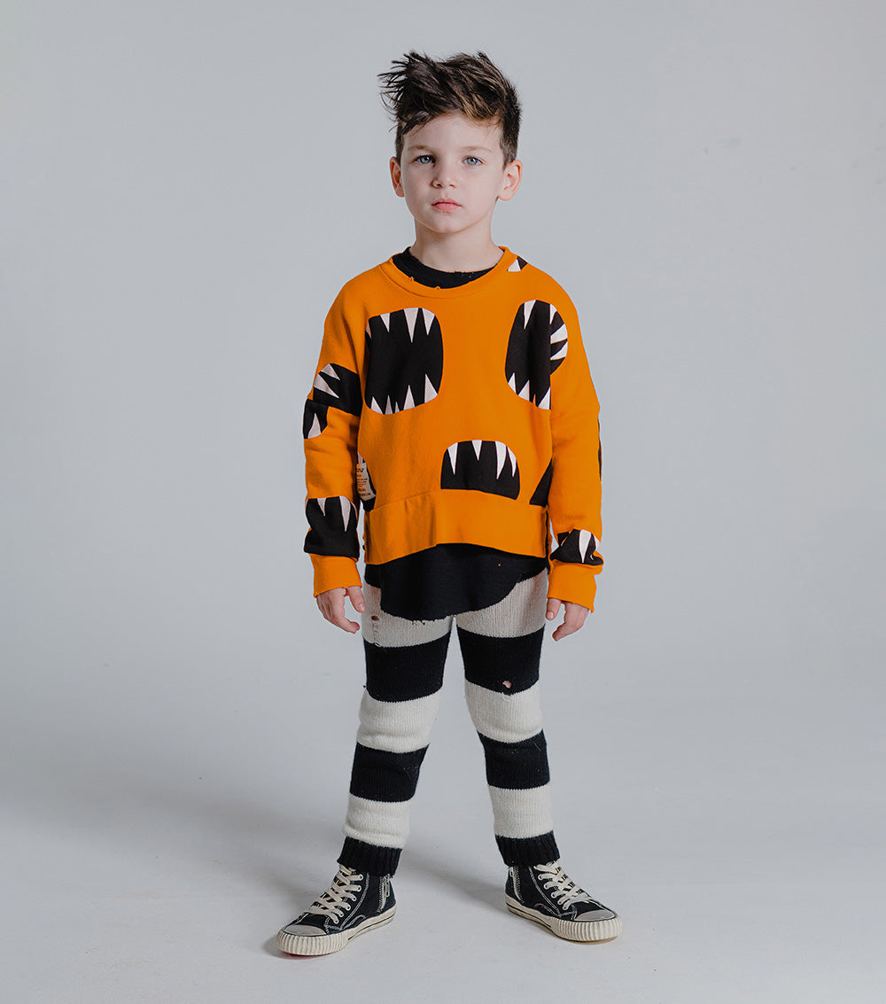 Kid | Knit Leggings | Black x White