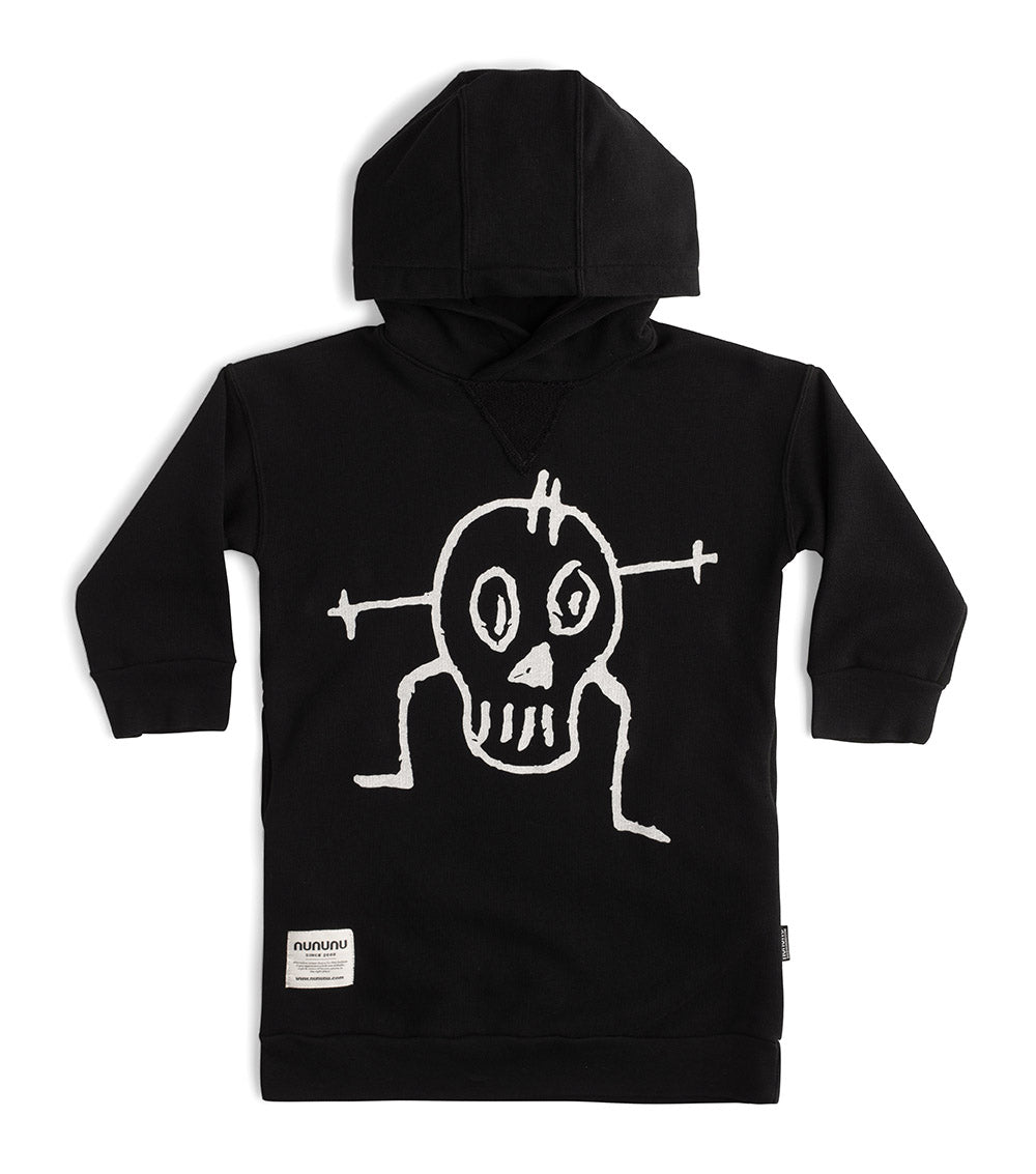 Kid | Goofy Skull Hooded Dress | Black