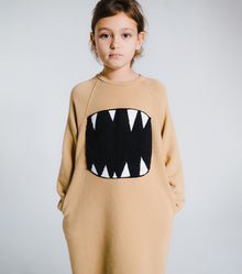 Kid | Fuzzy Roar A Dress | Mocha