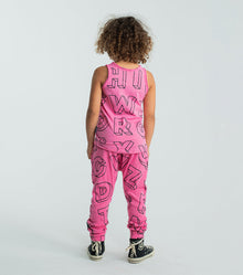 Kid | Light A-Z Baggy Pants | Hot Pink