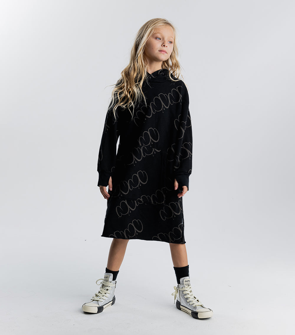 Kid | Bubbly Nununu Hooded A Dress | Black