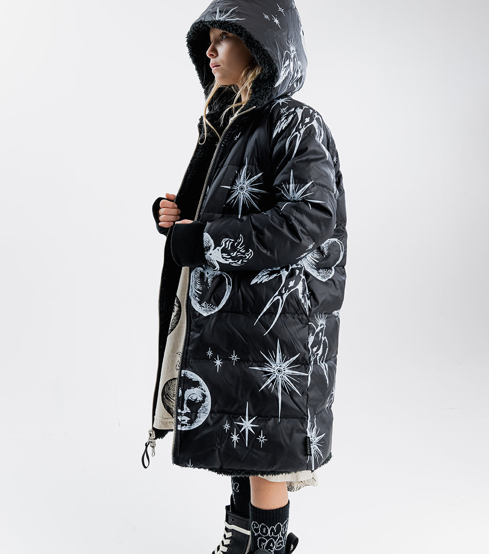 Kid | All Inked Reversible Down Coat | Black
