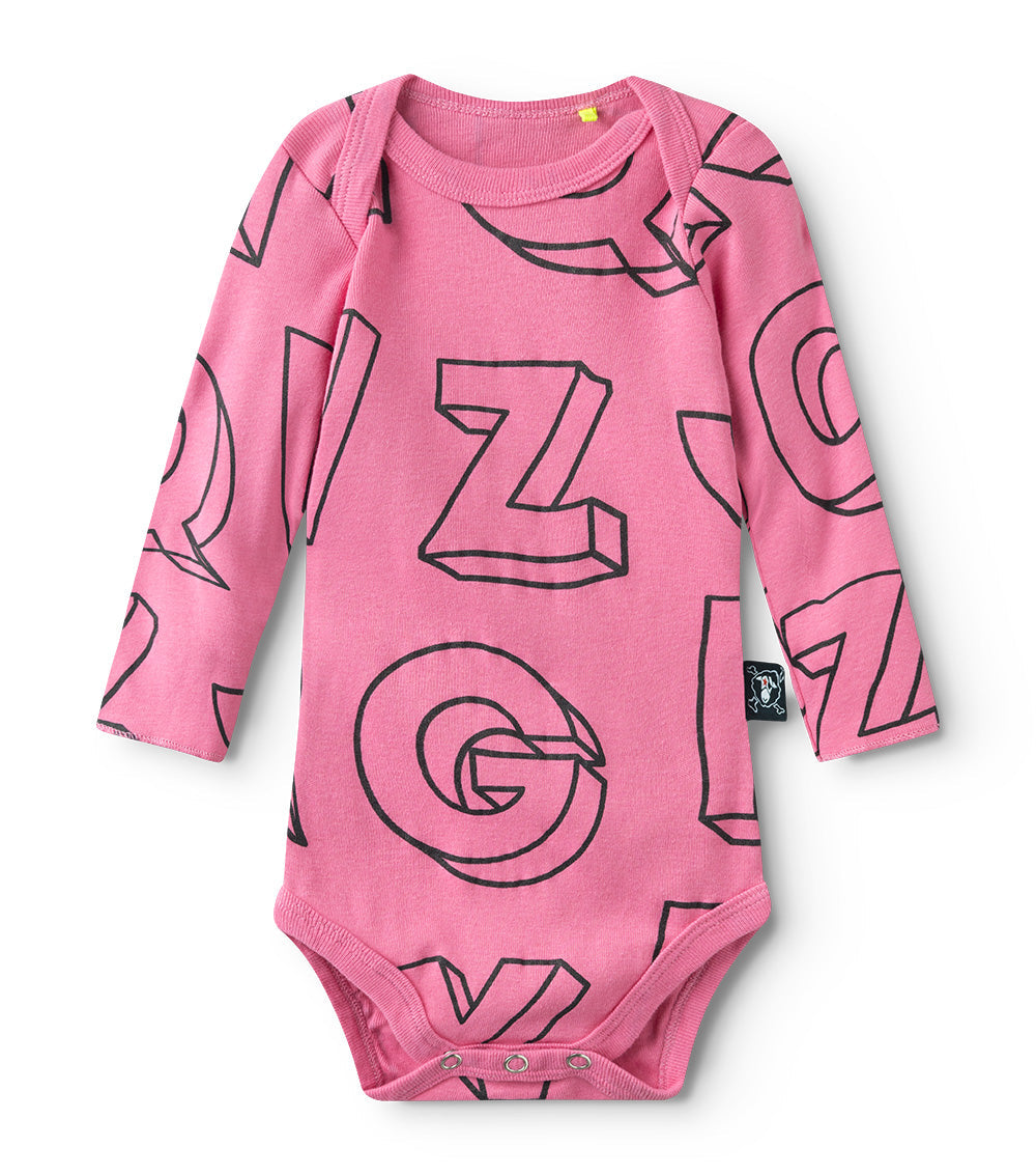 Newborn | A-Z Onesie | Hot Pink