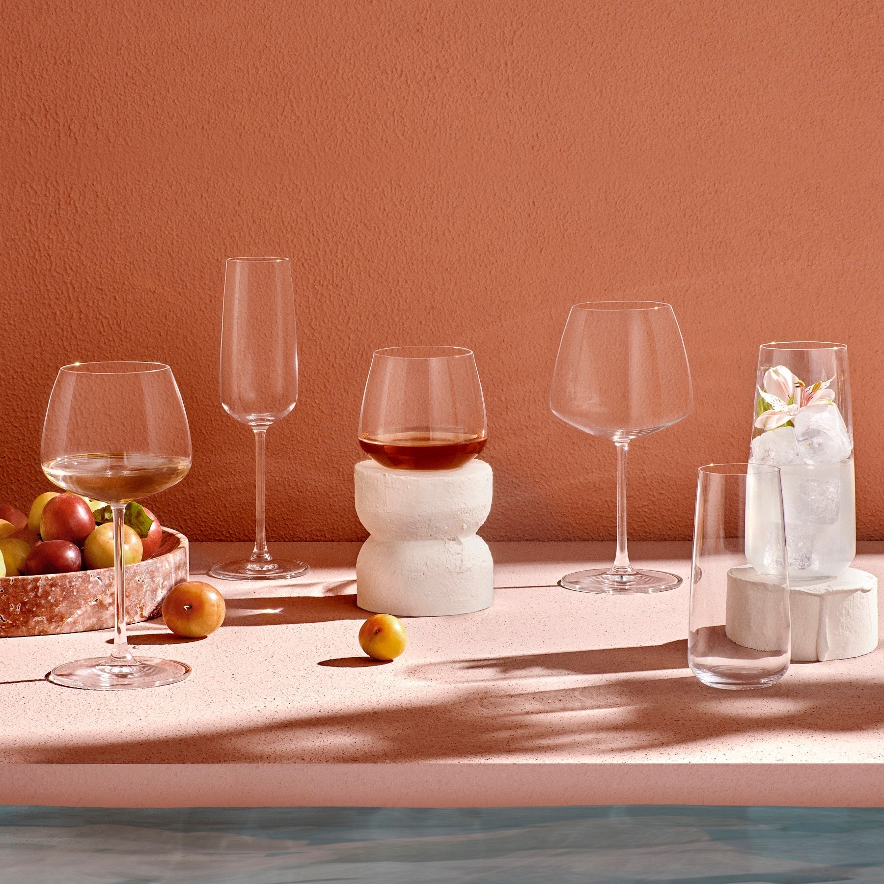 Mirage Drink Glasses - Long | Clear Crystal | Set of 4