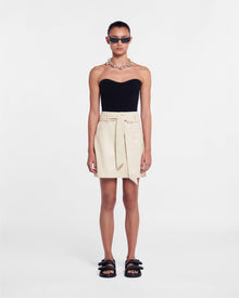 Womens | Meda Okobor Alt-Leather Mini Skirt | Creme