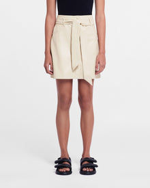 Womens | Meda Okobor Alt-Leather Mini Skirt | Creme