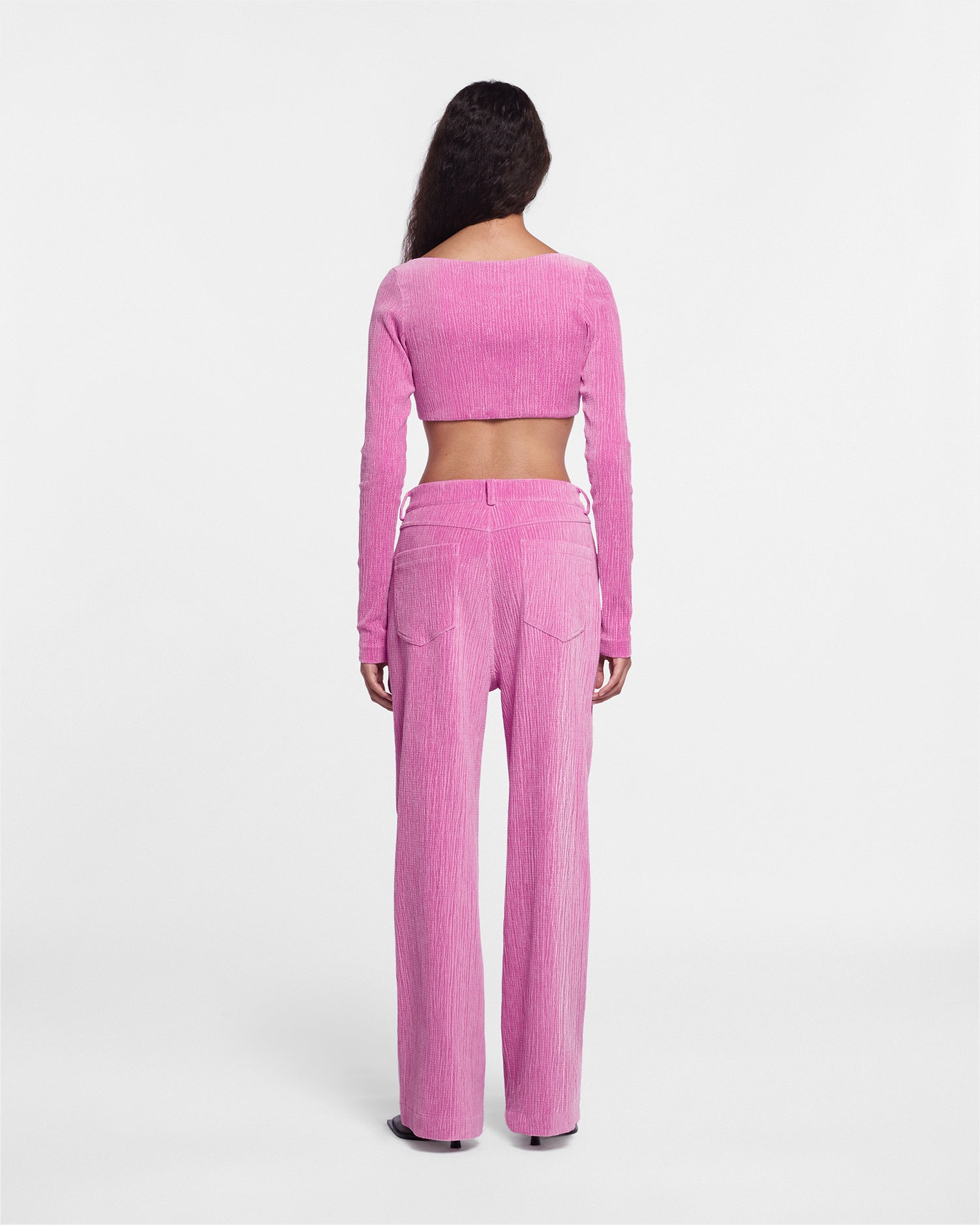 Womens | Josine Velvet Seersucker Baggy Pants | Orchid