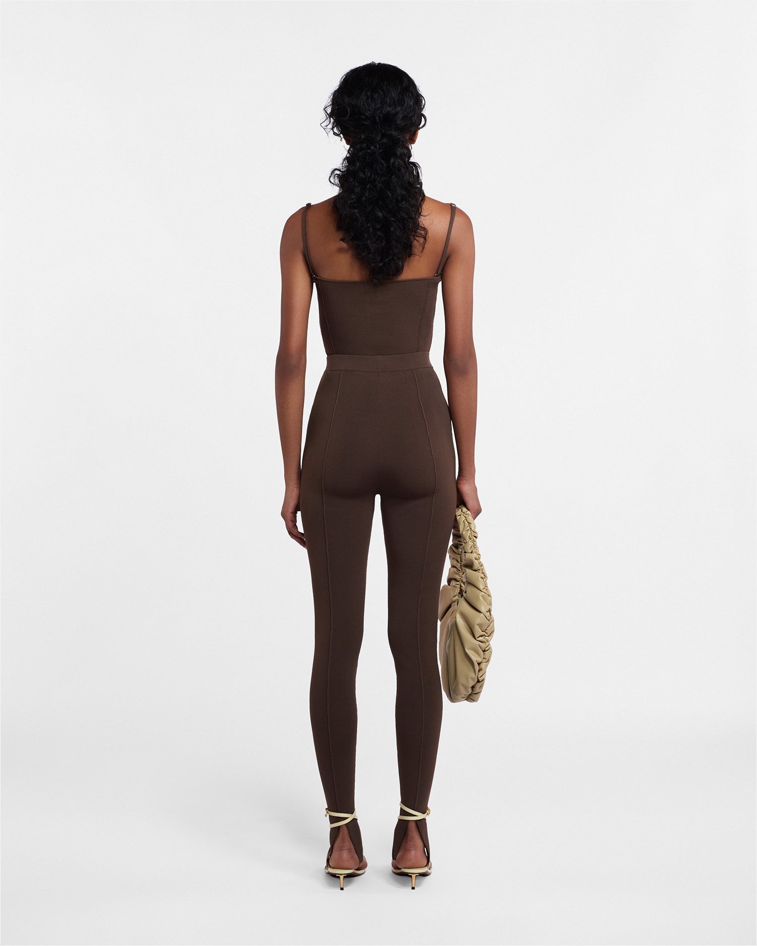 Womens | Eveline Stirrup-Detail Leggings | Bitter Chocolate