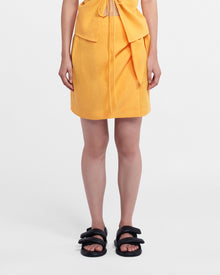 Keona Linen Wrap Skirt | Orange Pf23