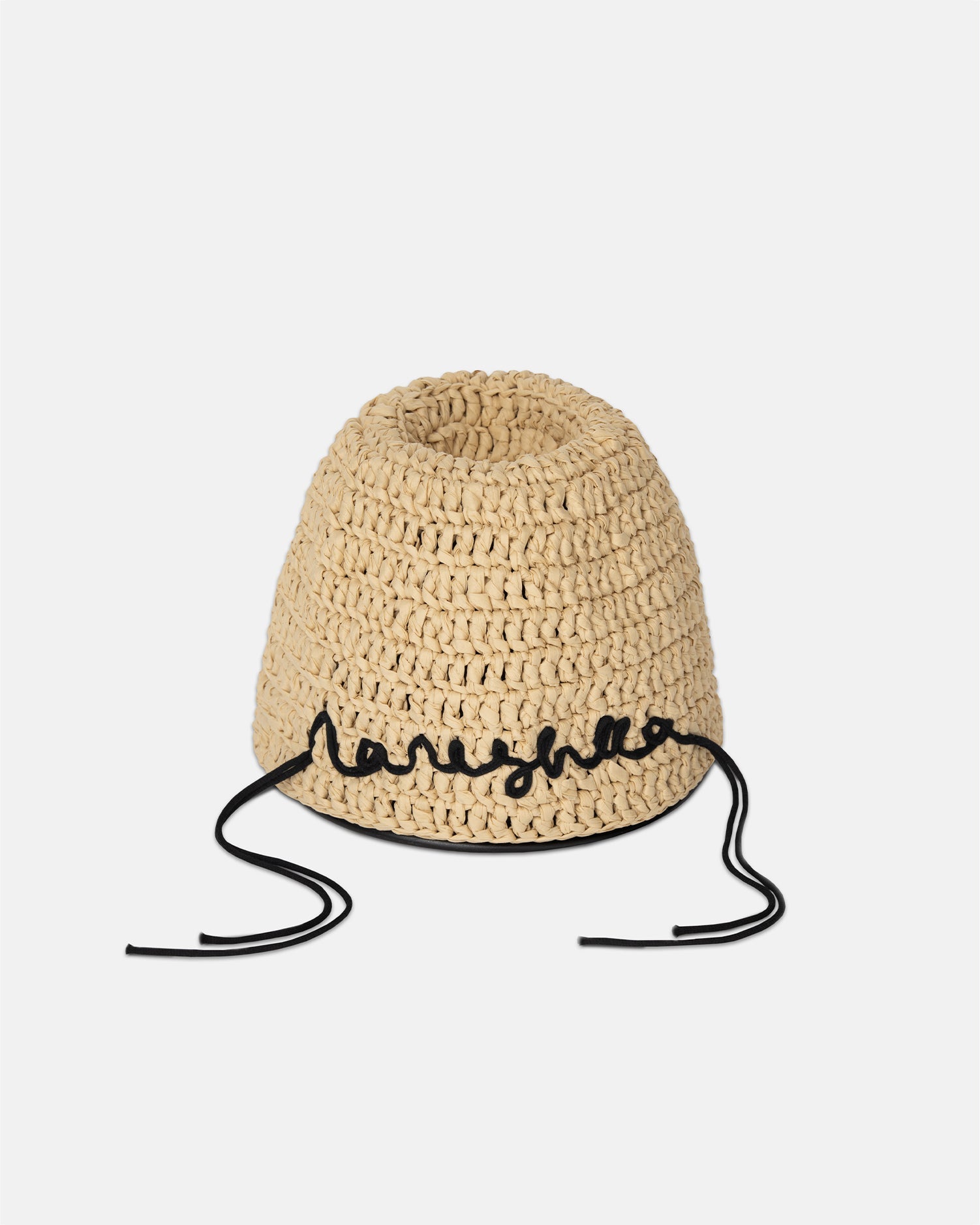 Nao Raffia Bucket Hat | Beige Crochet