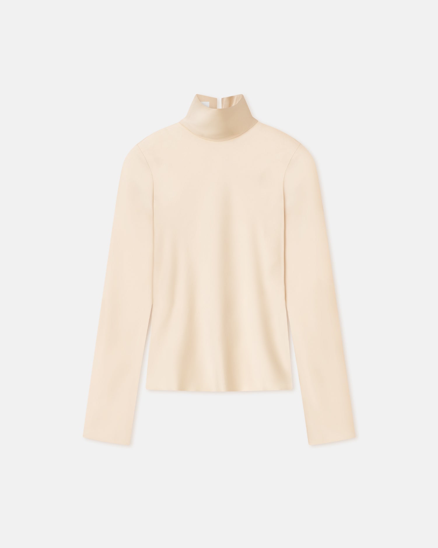 Womens | Eva Slip Satin Turtleneck Top | Creme