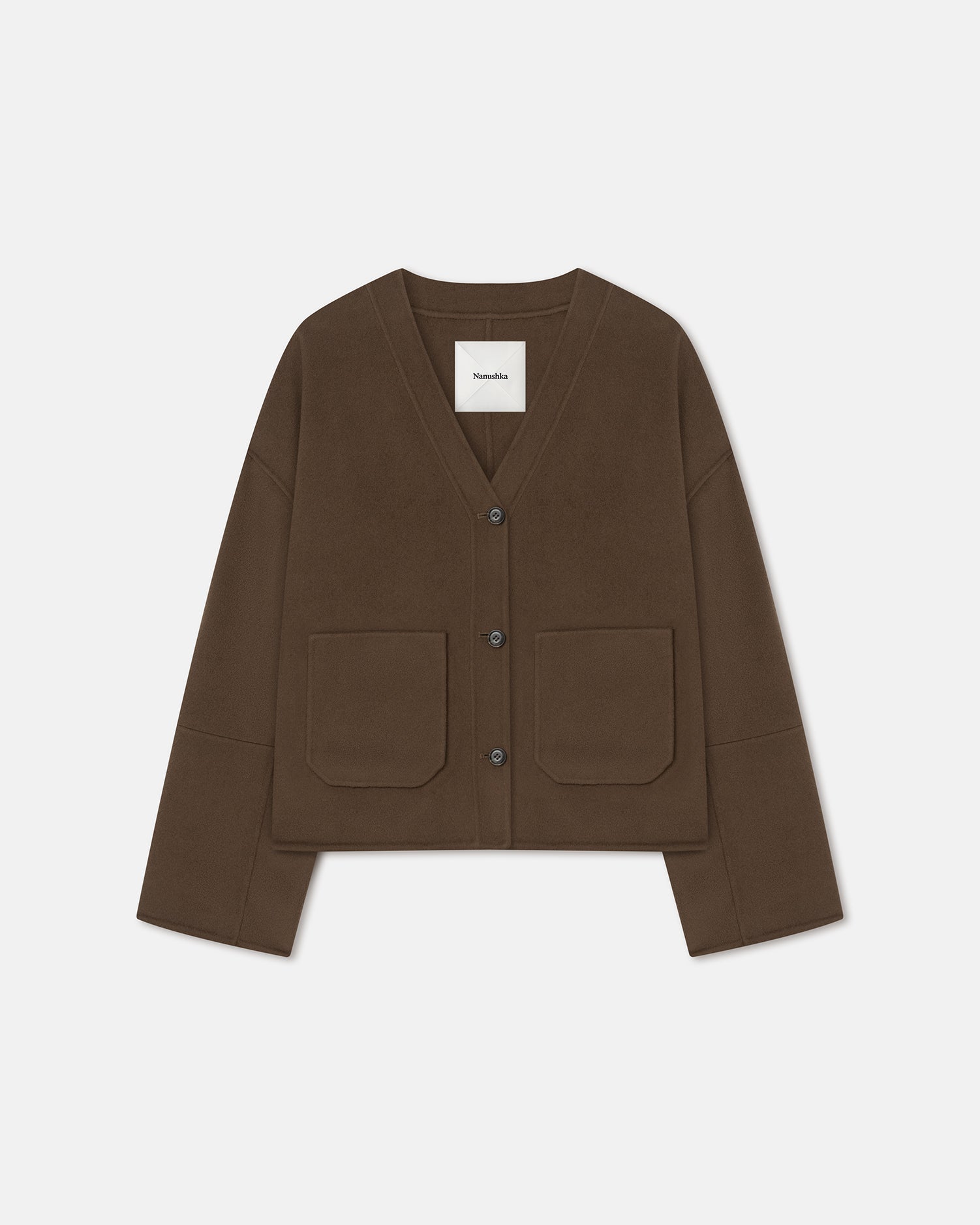 Dodie Double Wool And Silk Blend Jacket | Chocolate Chip