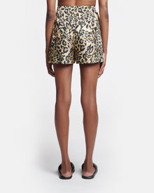 Womens | Exter Printed Twill-Silk Boxer Shorts | Leopard