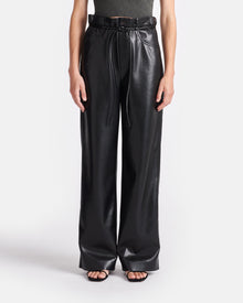 Womens | Sato Belted Okobor Alt-Leather Pants | Black