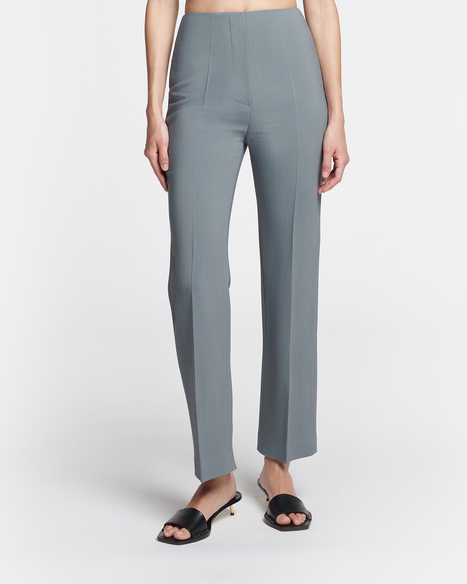 Erinna Tailored Slim-Leg Trousers | Steel Blue