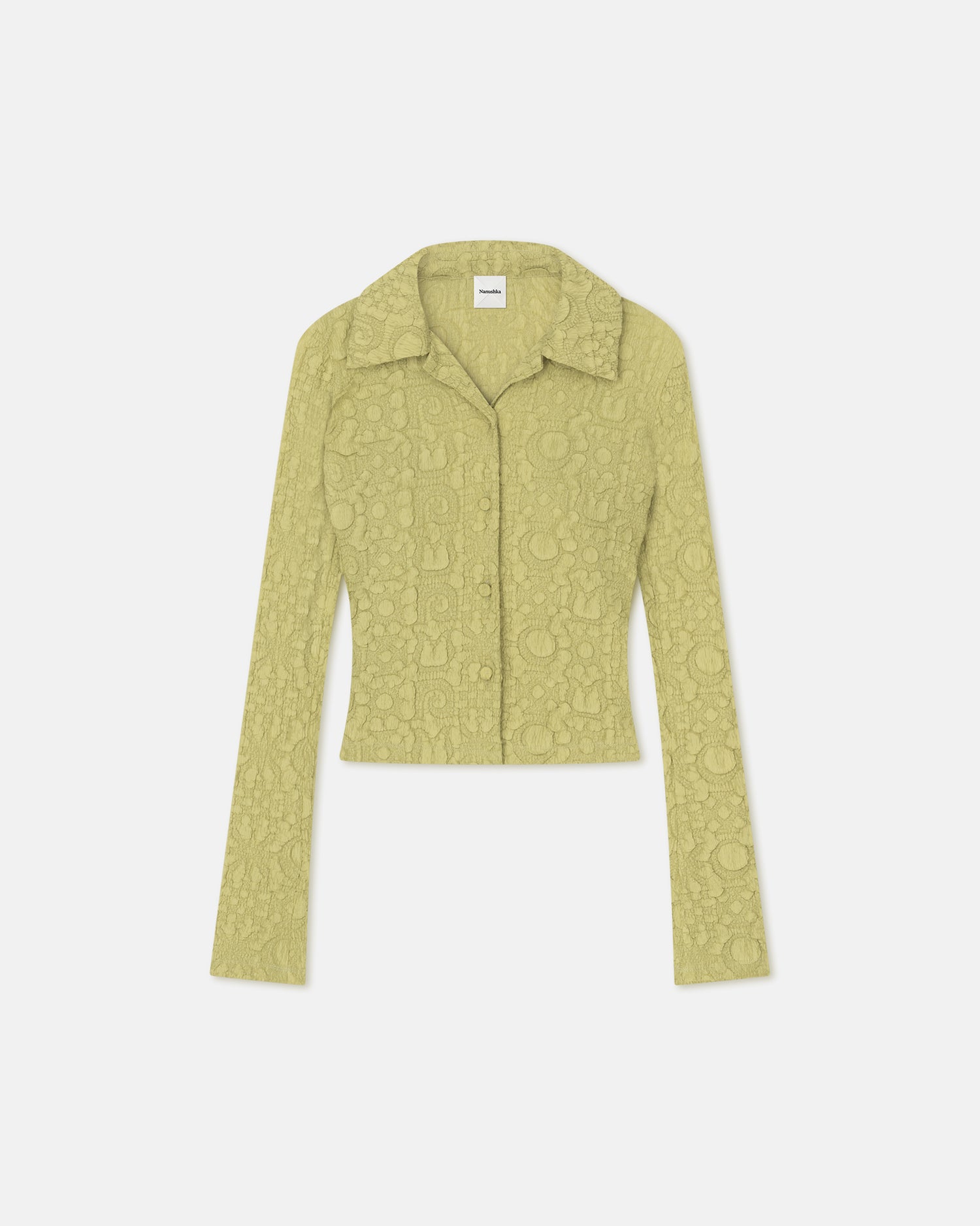 Zoie Totem Plisse Shirt | Pistachio