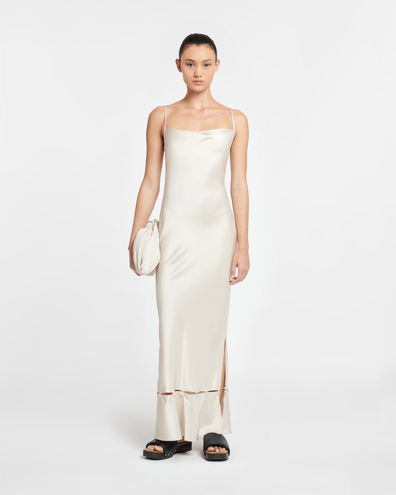 Womens | Renny Slip Satin Maxi Dress | Creme