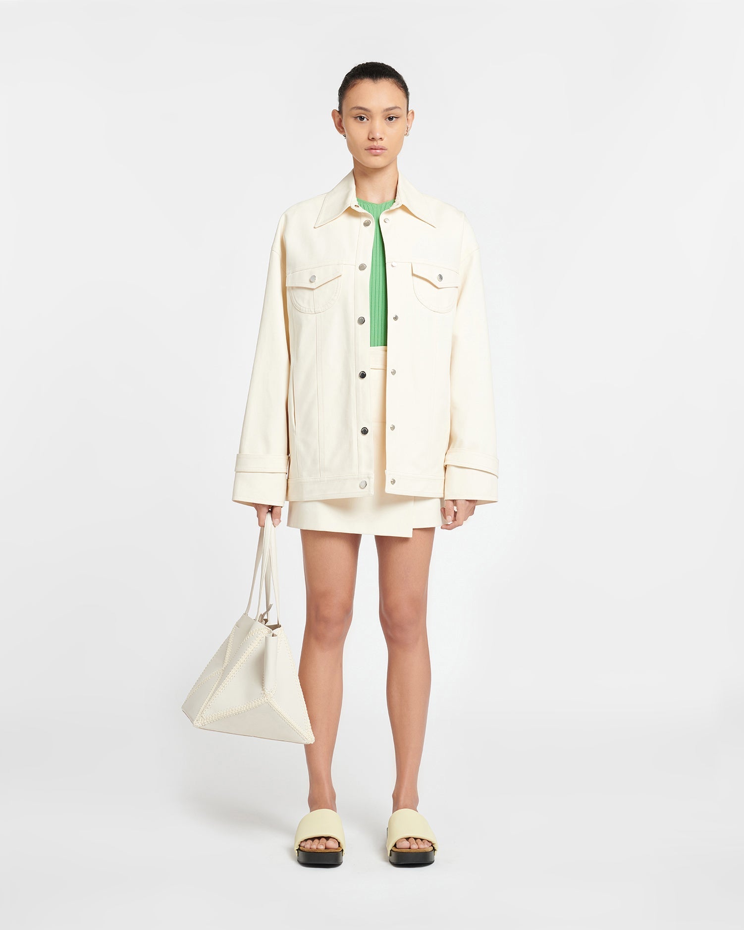 Varisa Twill Jacket | Creme