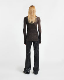 Womens | Zareen Ribbed Merino Wool Turtleneck Top | Fossil/Black