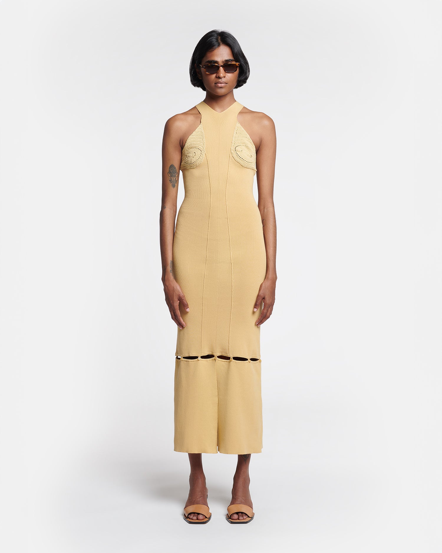 Seya Crocheted Ribbed-Knit Maxi Dress | Sun Yellow