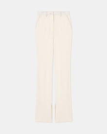 Womens | Mykas Leather-Trimmed Ribbed-Jersey Pants | Creme