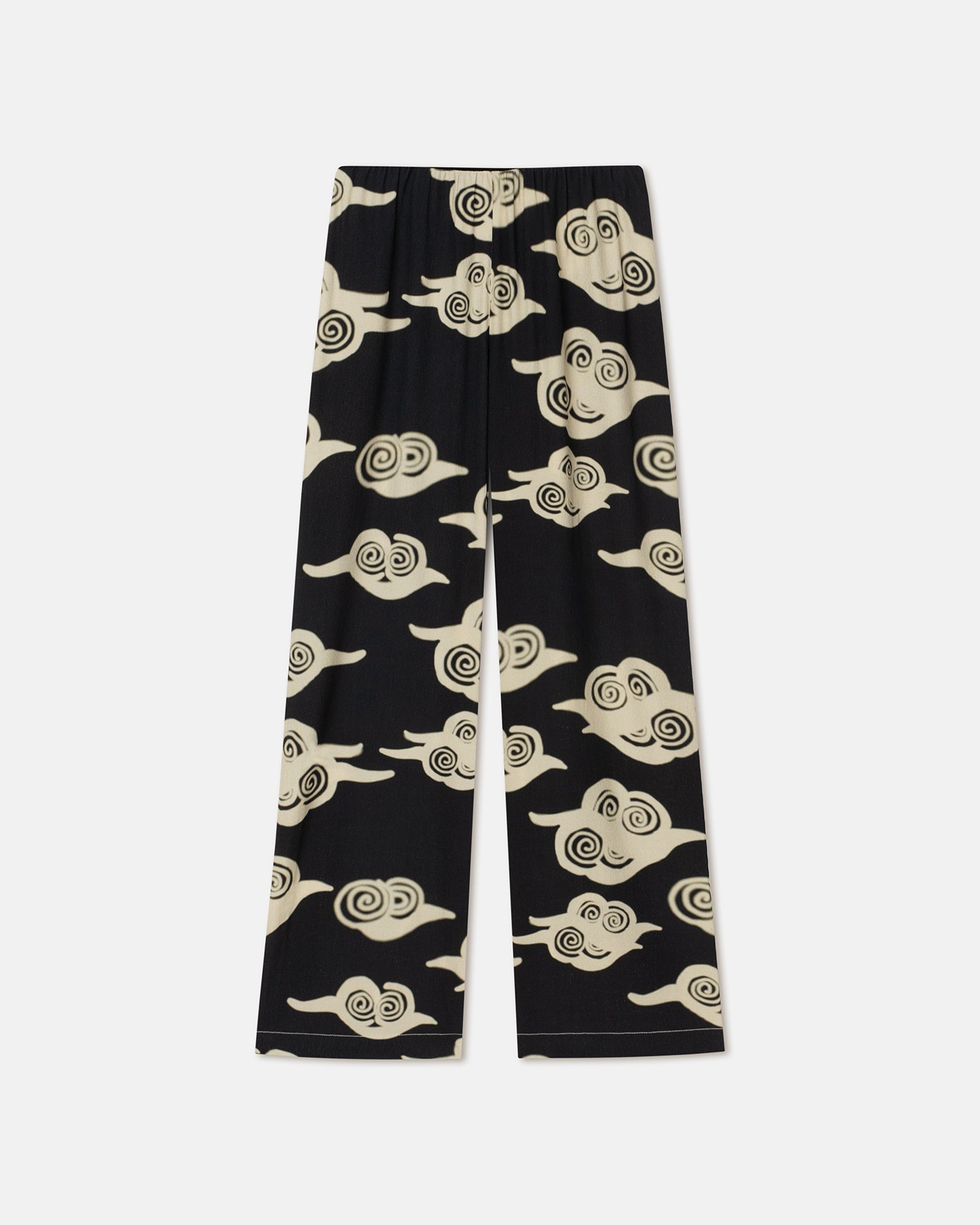 Womens | Brenda Printed Crepe Pants | Cloud Black/Creme