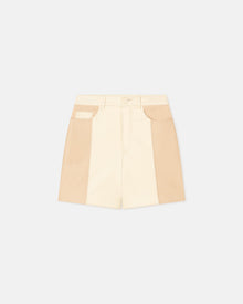 Womens | Leana Alt-Leather Shorts | Egghsell/Vanilla