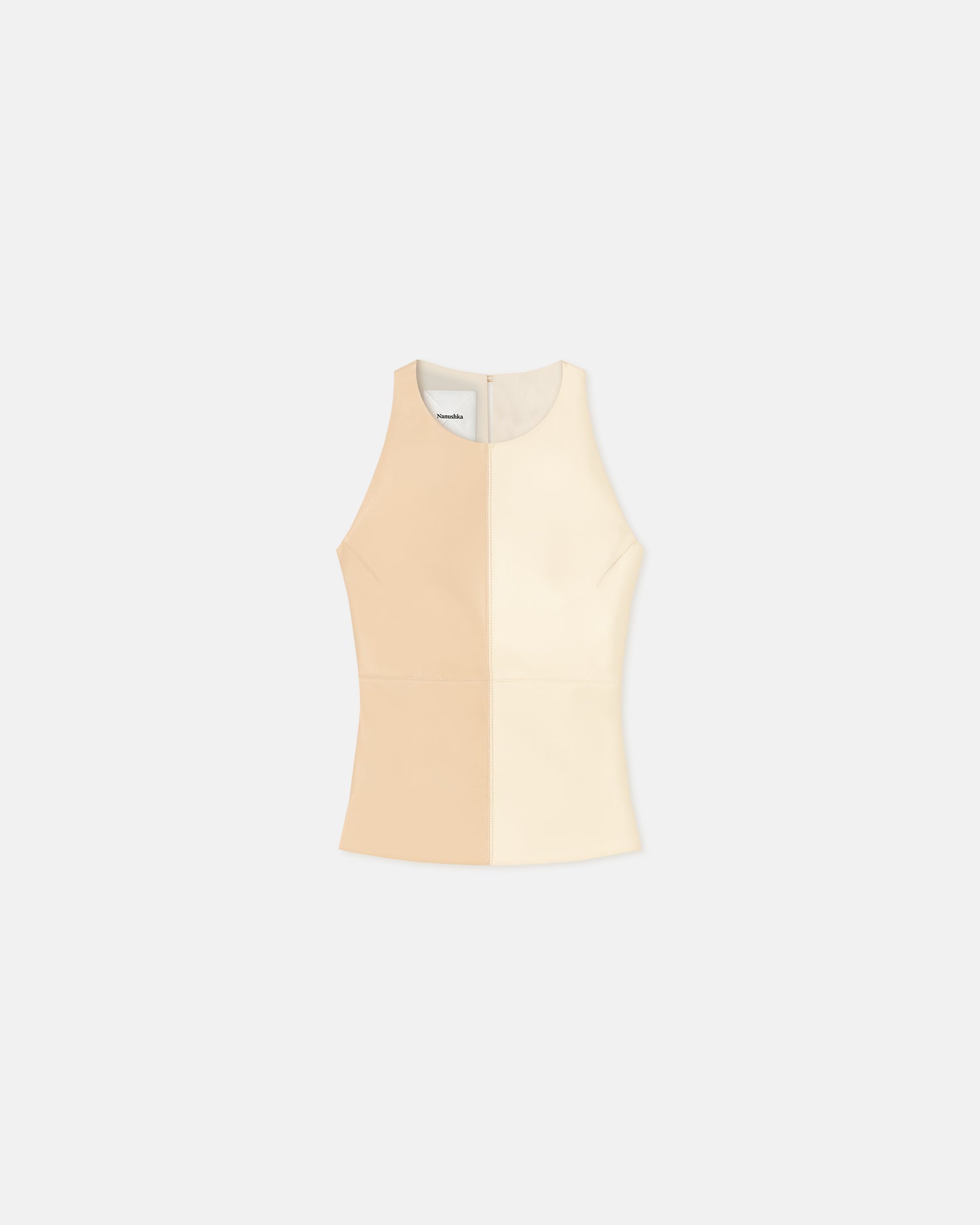 Teza Alt-Leather Top | Eggshell/Vanilla