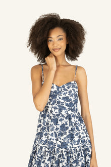 Nehru Dress | Blue Floral Print